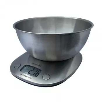 Virtuvinės elektroninės svarstyklės ESPERANZA LYCHEE – 5 kg, 1 g tikslumas, nerūdijančio plieno dubuo 2,1 l