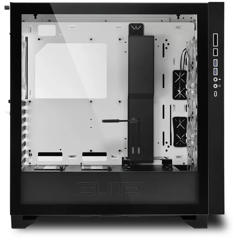 Korpusas Sharkoon ELITE SHARK CA300H - Bokštinis - Baltas - ATX / EATX / micro ATX / Mini-ITX - Metalinis - Grūdintas stiklas - Žaidimams