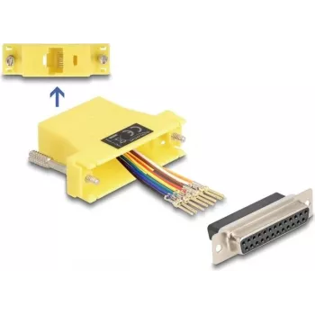 DeLOCK D-Sub 25 pin moteriškas į RJ45 moteriškas surinkimo rinkinys geltonas VGA RJ-45