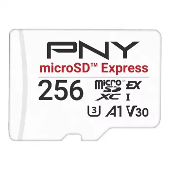 PNY microSD Express 256 GB microSDXC atminties kortelė UHS‑I Skaitymas 890 MB/s Rašymas 750 MB/s U3 V30