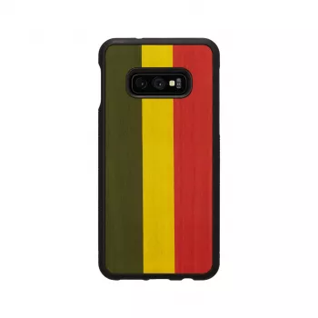 Apsauginis dėklas Samsung Galaxy S10e, medžio ir polikarbonato, reggae juoda