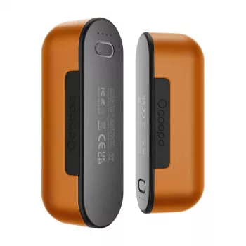 Ocoopa UT2s belaidis rankų šildytuvas, 2×5000 mAh, 4 šilumos lygiai, USB-C, aliuminis, oranžinis