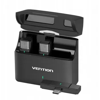 2 vnt. rinkinys Vention USB-C mikrofonų su įkrovimo dėklu