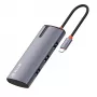 USB-C šakotuvas Tellur TLL321061 su PD 3.0 100W, HDMI išvestimi ir 3× USB 3.0 prievadais