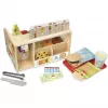 Melissa & Doug Wooden Slice & Stack Sandwich Counter with Deli Slicer – 56 dalių medinė sumuštinių prekystalio žaidimo rinkinys su pjaustykle – FSC sertifikuota