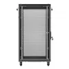 19 colių stelažo spinta LANBERG FF01-6022-23B, 22U, 600×1000 mm, juoda, perforuotos durelės