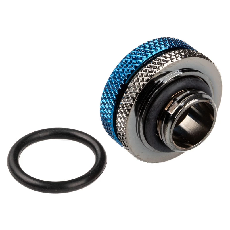 Bitspower Multi-Link Adapter G1/4 inch vyriškas sriegis prie 16 mm išorinio skersmens kieto vamzdelio tiesi jungtis, blizgi juoda