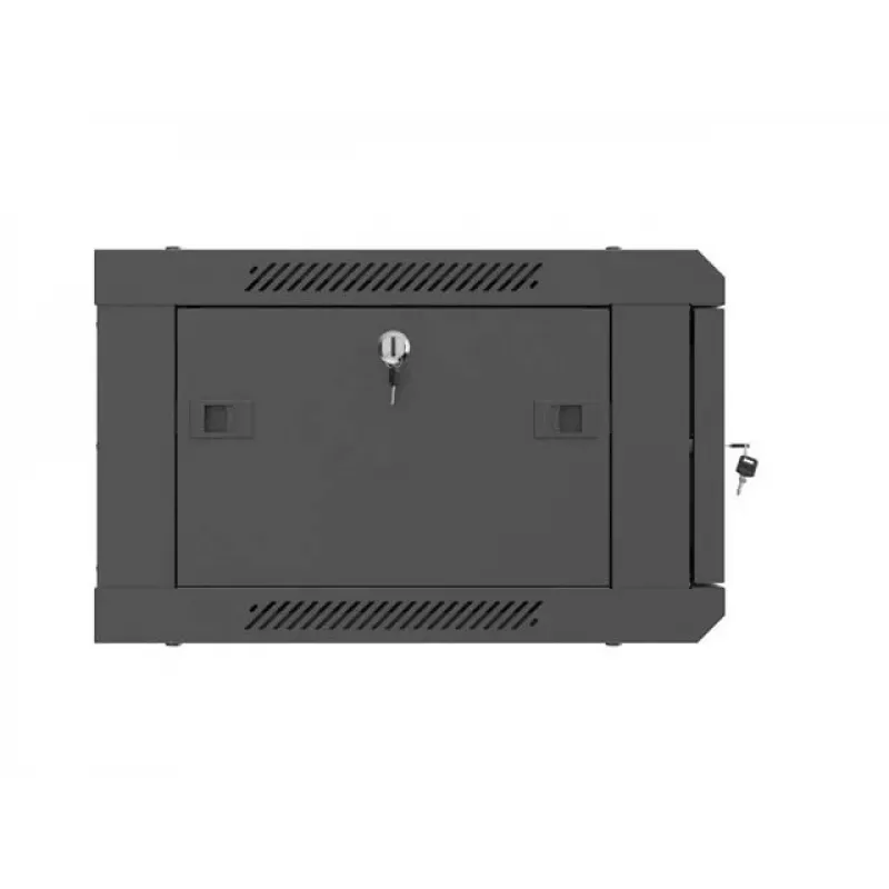 Sieninis 19 colių stelažo korpusas LANBERG 4U 600x450 mm juodas su metalinėmis durelėmis