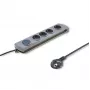 Qoltec 50164 apsauginis filtras su 4 kištukiniais lizdais, 2,5 m kabeliu