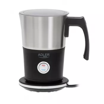 Automatinis pieno putotojas Adler AD 4497 — nerūdijantis plienas, 600 W, putos 120 ml / šildymas 300 ml, karštas ir šaltas