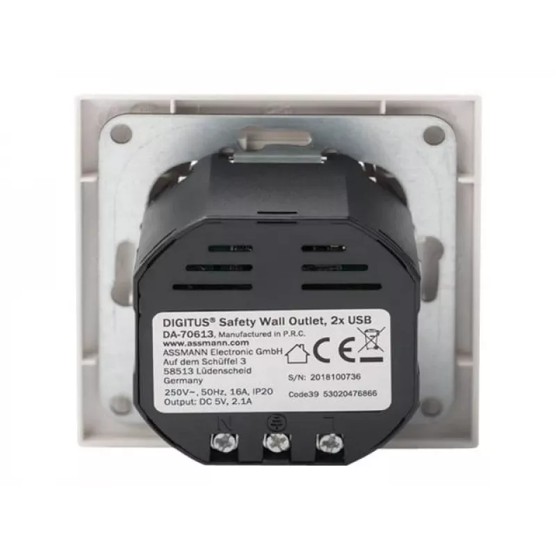 Apsauginis lizdas įleidžiamam montavimui Digitus DA-70613 su 2 USB prievadais
