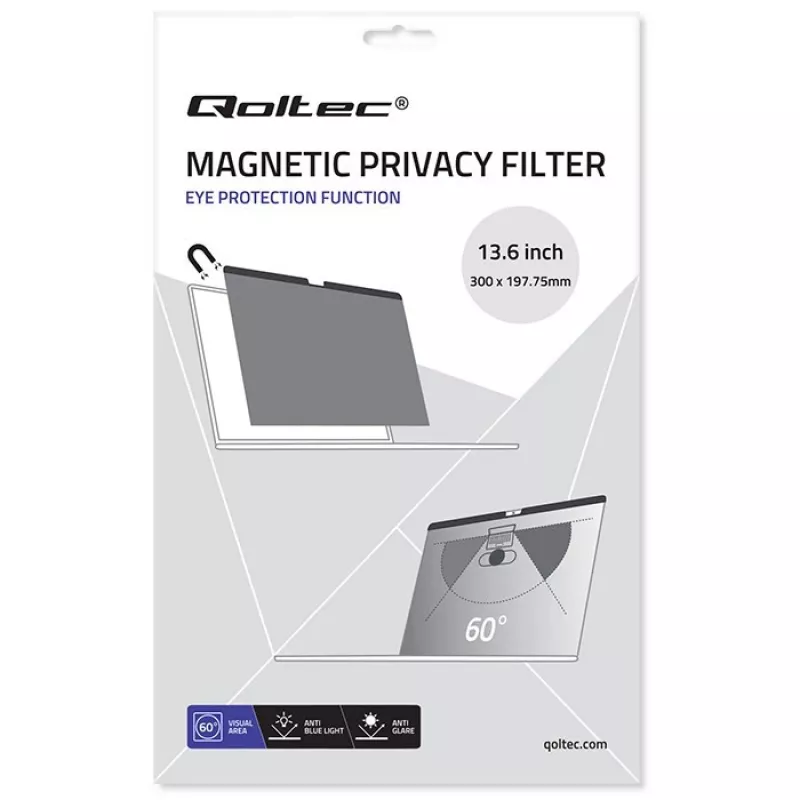 Qoltec Filtro Privacy GDPR MacBook Air 13 inch magnetinis privatumo filtras (13.60, 16:9), apsauginė plėvelė nešiojamam kompiuteriui