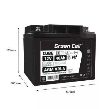 Akumuliatorius AGM VRLA 12V 40Ah IP54