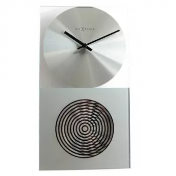 NeXtime klok 3028 OP sieninis laikrodis, 16x30,2 cm, stiklas, sidabrinis