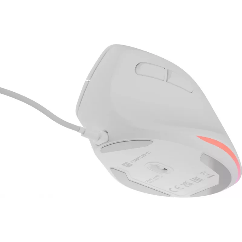 NATEC Crake 2 Pro vertikali pelė USB baltas 12800 DPI