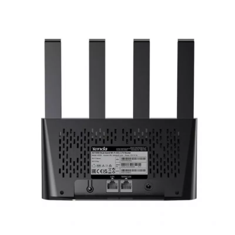 Maršrutizatorius TENDA 4G08 4G LTE Wi-Fi dviejų juostų 2,4/5 GHz, 4 integruotos antenos, 2 LAN prievadai, iki 867/300 Mb/s