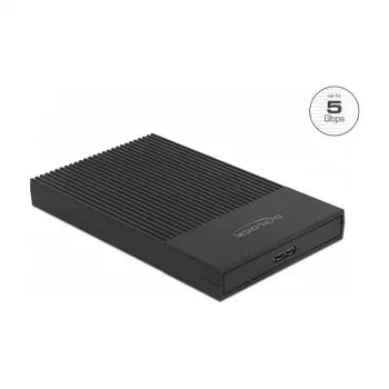 Išorinis HDD/SSD dėklas DeLOCK 42011 Juodas 2,5 colio SATA III 5 Gbit/s
