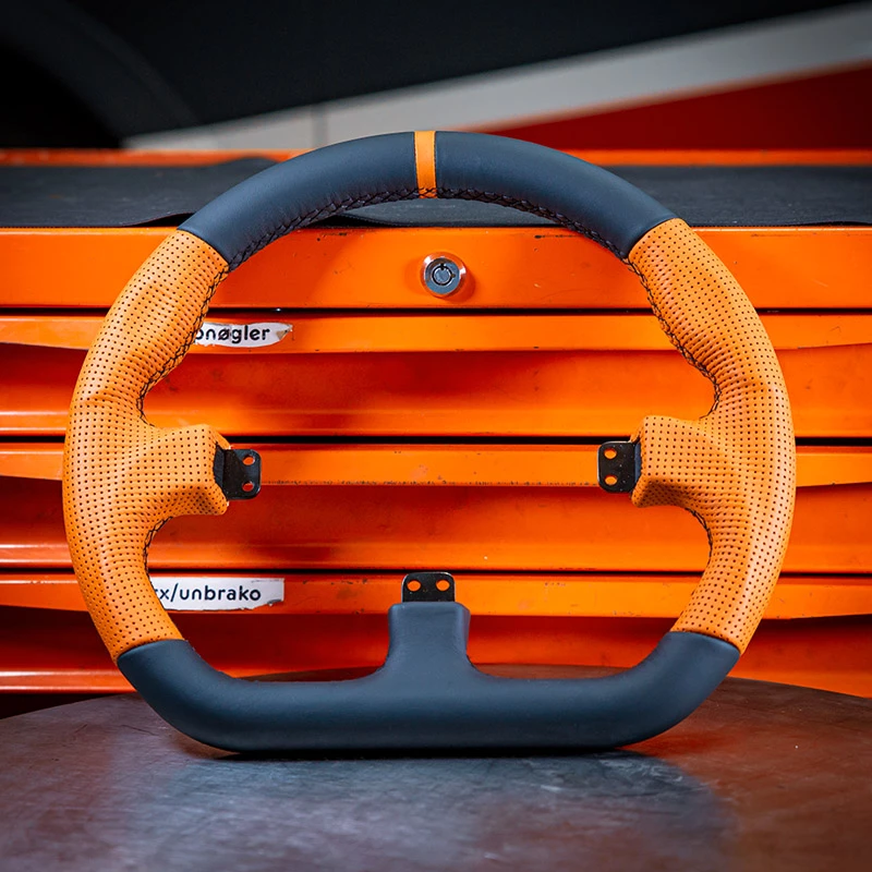 Sim lenktynių vairo ratlankis Asetek SimSports GT Rim Closed D oda oranžinė
