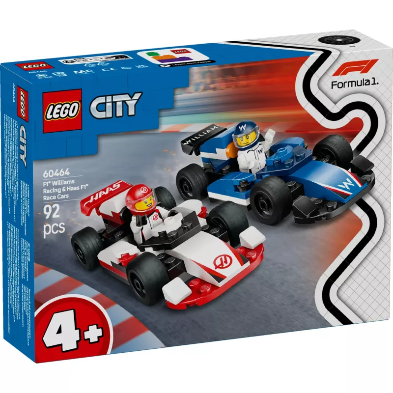LEGO CITY 60464 F1 - Williams Racing ir Haas F1 lenktyniniai automobiliai