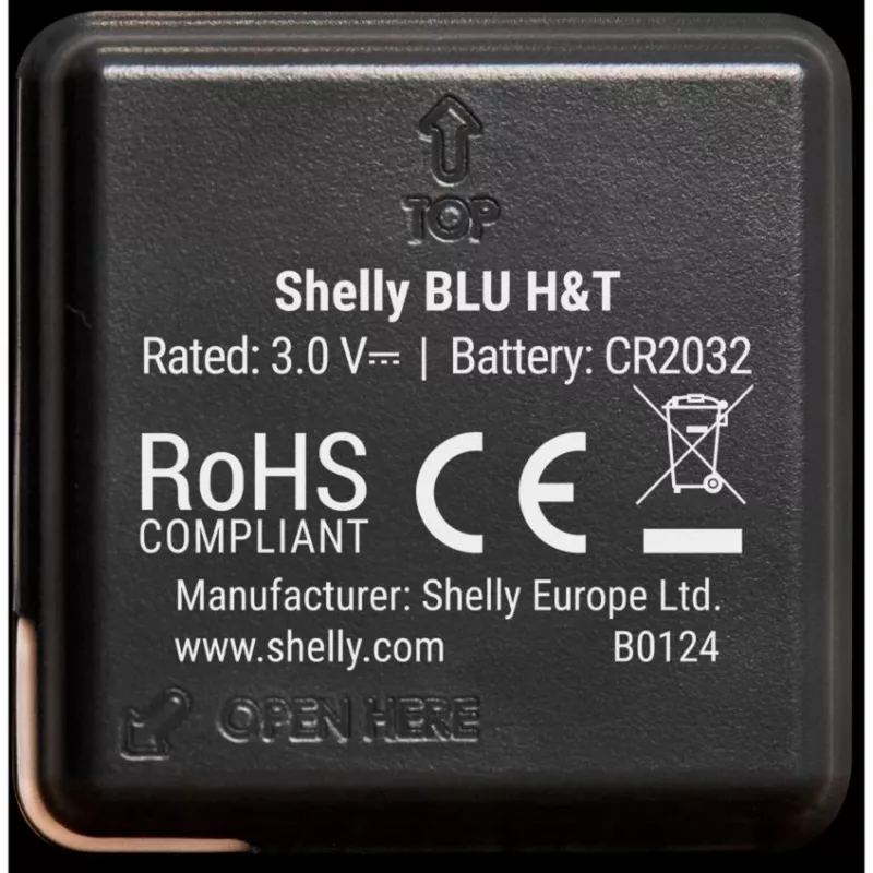 Shelly BLU H&T temperatūros ir drėgmės jutiklis (juodas)