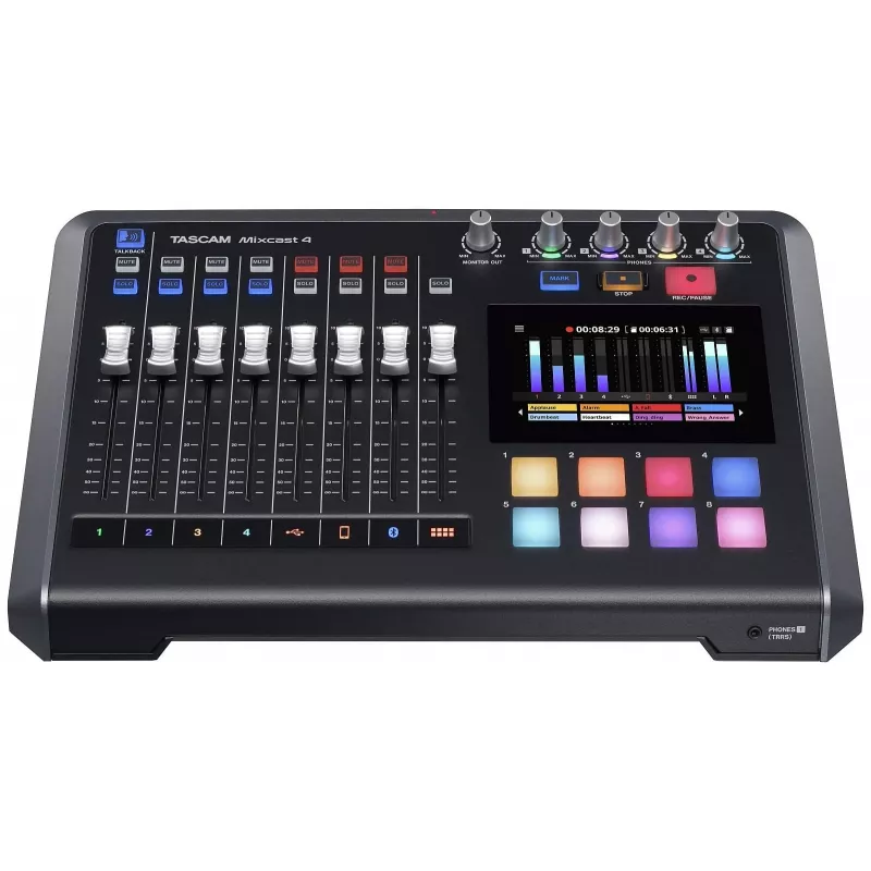 Tascam Mixcast 4 – garso maišytuvas podcastų įrašymui