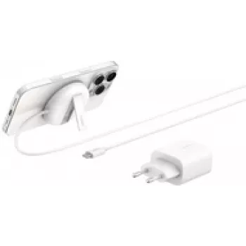 Magnetinis belaidis įkroviklis Belkin WIA011KQWH Qi2 15W sulankstomas su 20W maitinimo adapteriu Baltas
