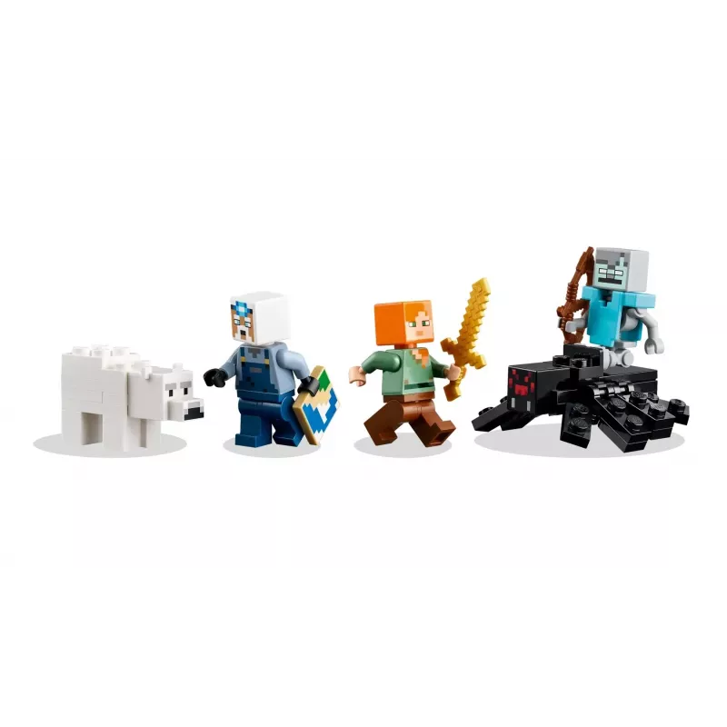 Konstruktorius LEGO Minecraft Kirtimo kasykla rinkinys 21277 — 530 dalių, 3 minifigūrėlės, nuo 8 metų