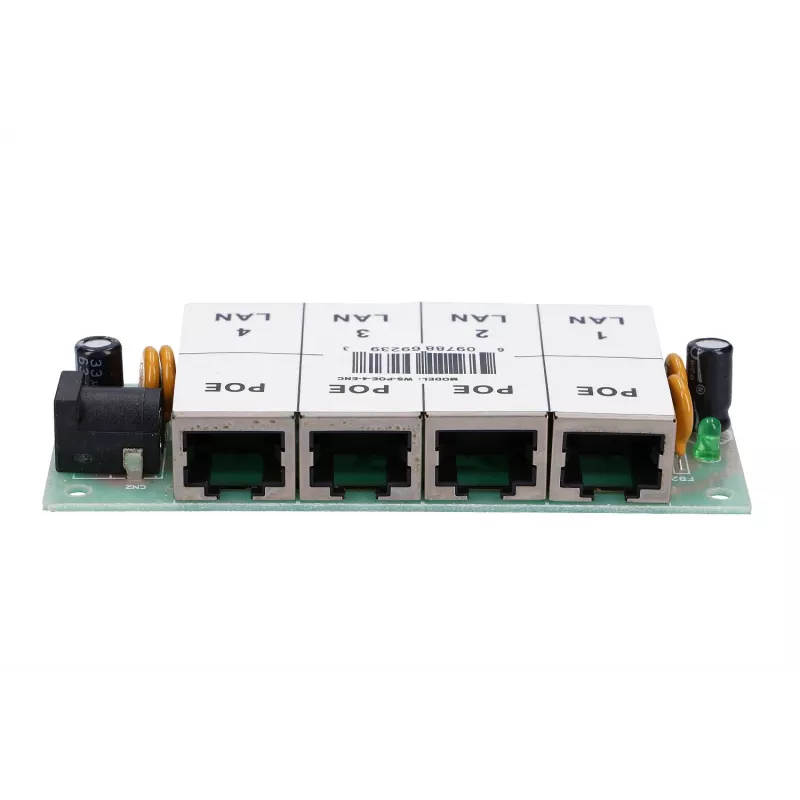 PoE injektorius Extralink 4 prievadai 4x 100Mb/s RJ45, Fast Ethernet, 48 V, be korpuso