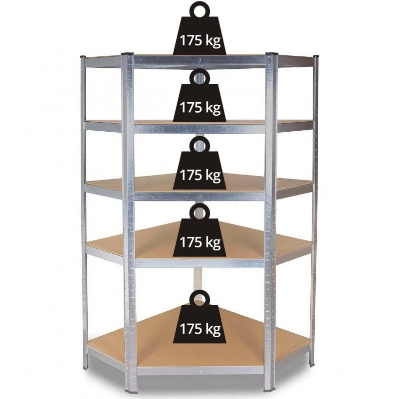 Sodo įrankių lentynų stovas Top e shop Rack GC9030 — cinkuotas plienas ir MDF, 900x300x1800 mm, laisvai pastatomas / tvirtinamas prie sienos, 875 kg talpa
