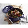 Staub 24 cm apvali ketaus puodas tamsiai mėlynas