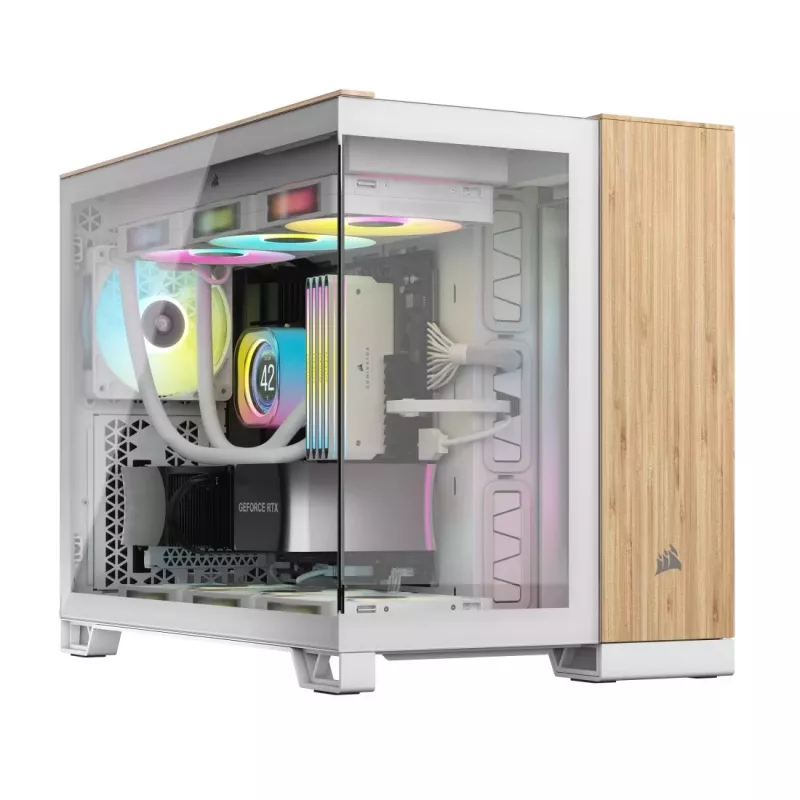 Korpusas Corsair CC-9011288-WW Midi Tower Bamboo, Baltas