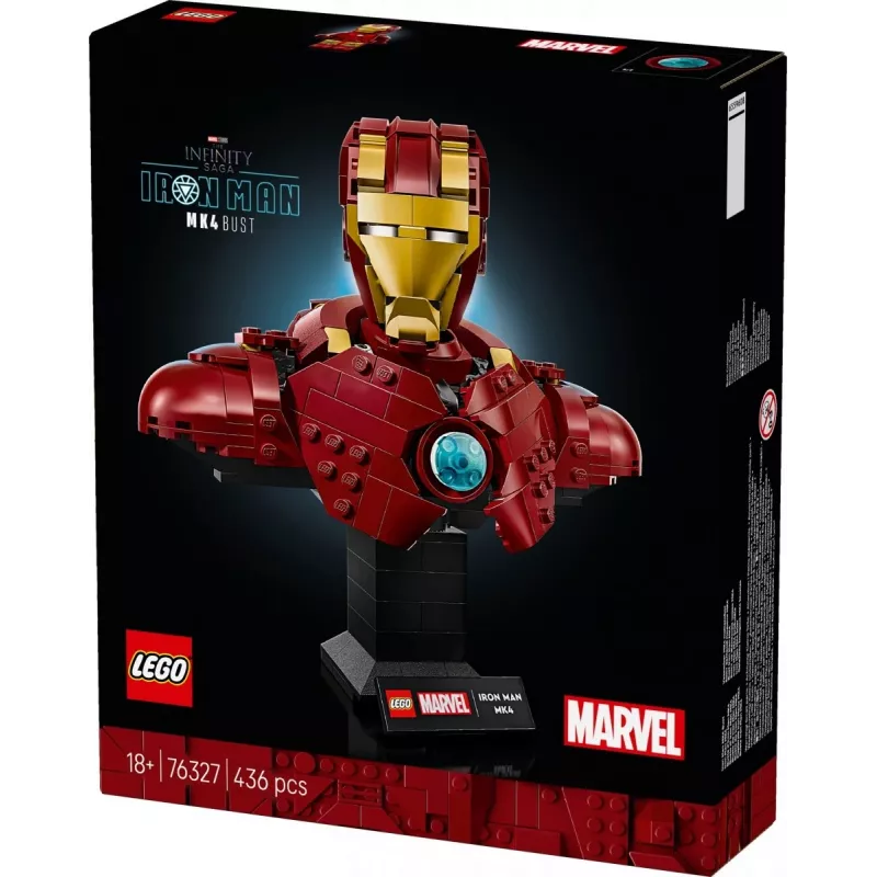 LEGO konstruktorius Marvel Super Heroes Geležinis žmogus MK4 3D modelis, 436 detalės, 1 minifigūrėlė, 18+