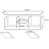 TV spintelė Cama Meble SOHO 140x43x37 cm – kashmyro viršus, juodas rėmas