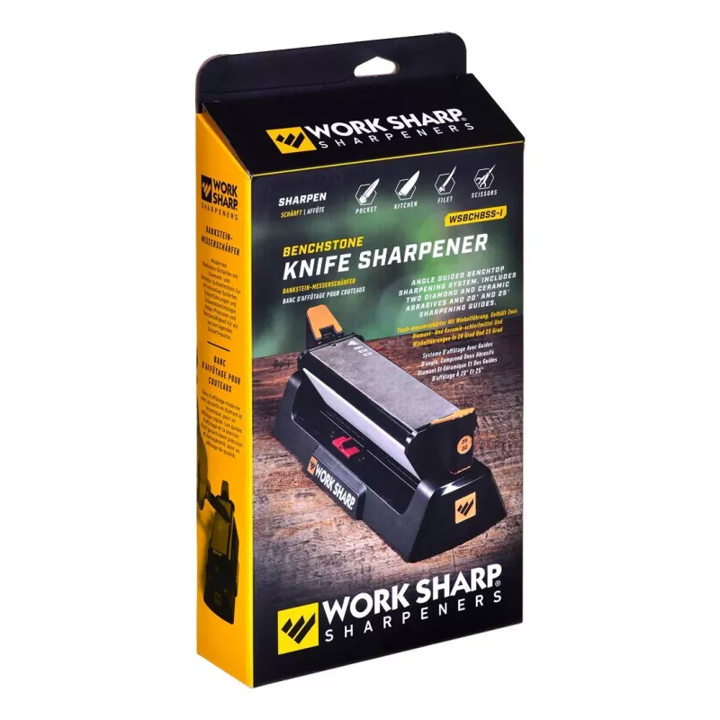 Pjovimo galąstuvas Work Sharp Diamond-Ceramic Sharpener 09DX163 – deimantiniai ir keraminiai diskai, kompaktiškas rankinis, 306×156×60 mm, 586 g