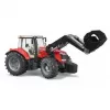 Žaislinis traktorius BRUDER Massey Ferguson 7624 su priekiniu krautuvu, raudonas, nuo 3 metų