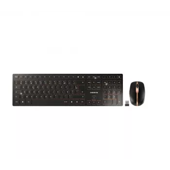 CHERRY DW 9100 SLIM belaidė klaviatūra su pele RF Wireless + Bluetooth AZERTY juoda