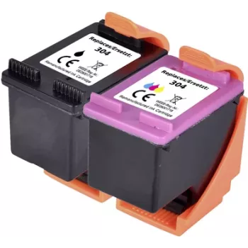 Renkforce rašalo rinkinys, skirtas HP 304 (3JB05AE) kompatibilus rinkinys juoda, žydra, raudona, geltona RF-I-HP304BKCMY RF-5628894