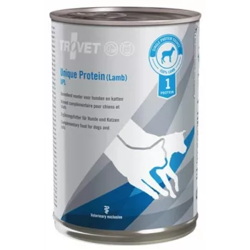Šlapias vieno baltymo veterinarinis ėdalas TROVET Unique Protein UPL ėriena 400 g