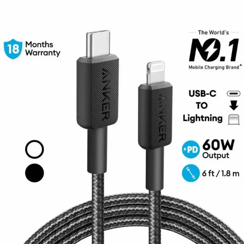 Kabelis Anker 322 0,9 m Lightning – USB C 30 W