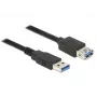 Delock ilginimo kabelis USB 3.0 - USB Type A (kištukas) į USB Type A (lizdas) - 3,0 m - juodas (85057)