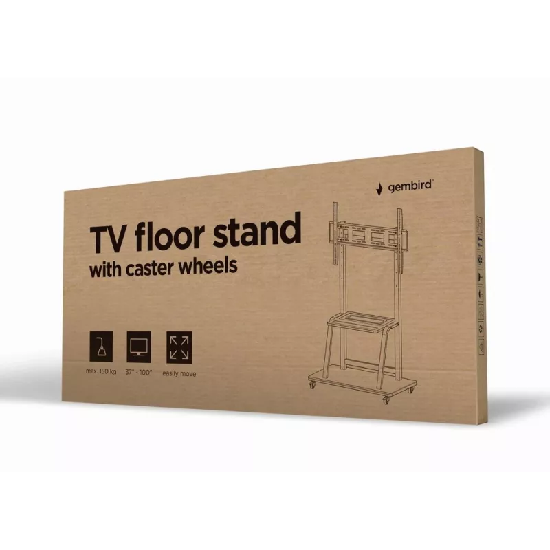 Gembird TVS-100F-01 grindinis stovas monitoriui 2,54 m (100 inch) juodas