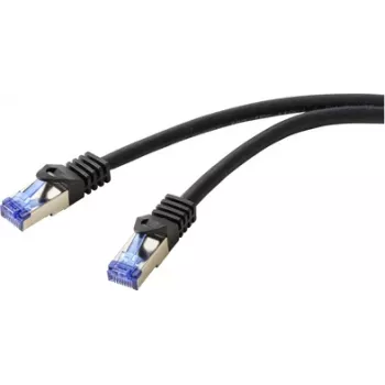 Renkforce RF-6830462 RJ45 tinklo kabelis, jungiamasis kabelis CAT 6a S/FTP 2,00 m Juoda 1 vnt.