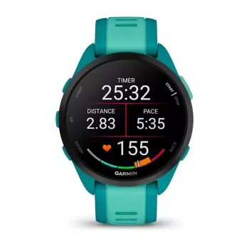 Išmanusis laikrodis GARMIN Forerunner 165 Music — 43 mm polimerinis korpusas, 1.2 colio AMOLED, 4 GB, GPS/GLONASS/Galileo, 5 ATM