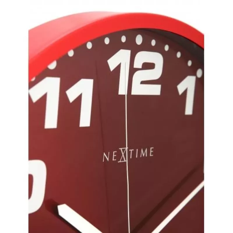 NeXtime klok 3053ro Dash Red, Ø35 cm, sieninis, raudonas/sidabrinis