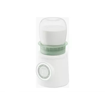 Pieno buteliuko šildytuvas Momcozy MW003-WH12BA-A – baterija 80W, liečiamas valdymas, žalia/permatoma/balta
