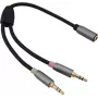 Adapterinis laidas helos 3,5 mm lizdas į 2x 3,5 mm kištukai modelis 288716