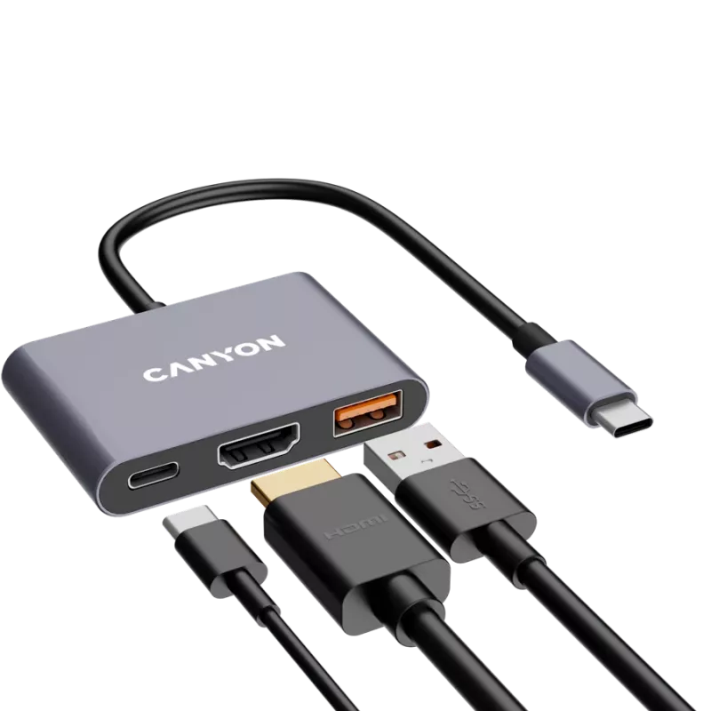 Canyon DS-4 USB Type-C centrinė stotelė 10000 Mbit/s HDMI USB 3.2 Gen 2