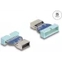 DeLOCK USB adapteris iš 19 kontaktų vidinės USB jungties į vidinę USB Type-E lizdą, 5 Gbps, mėlynas