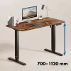 Ergo Office elektrinis reguliuojamo aukščio stalas, max aukštis 1160 mm, max apkrova 80 kg, be stalviršio, juodas, ER-400 B