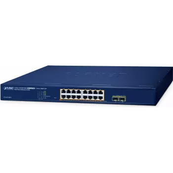 Valdomas komutatorius PLANET GS-2210-16P2S 16 prievadų 10/100/1000T PoE 240W